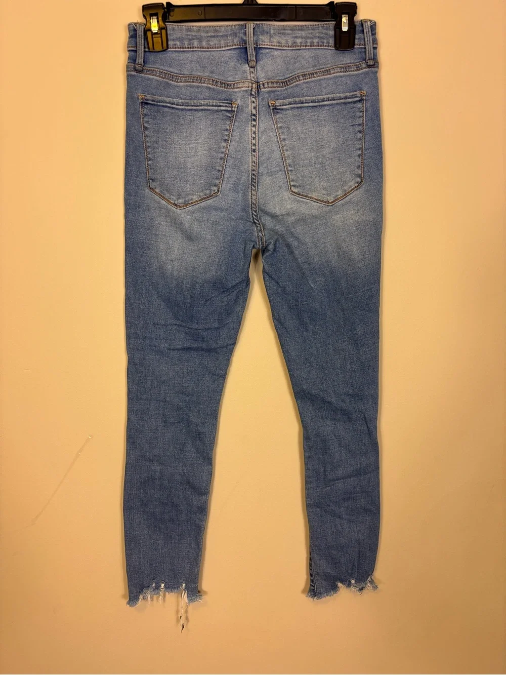 Abercrombie & Fitch Light Blue High Rise Distressed Skinny Ankle Jeans 4